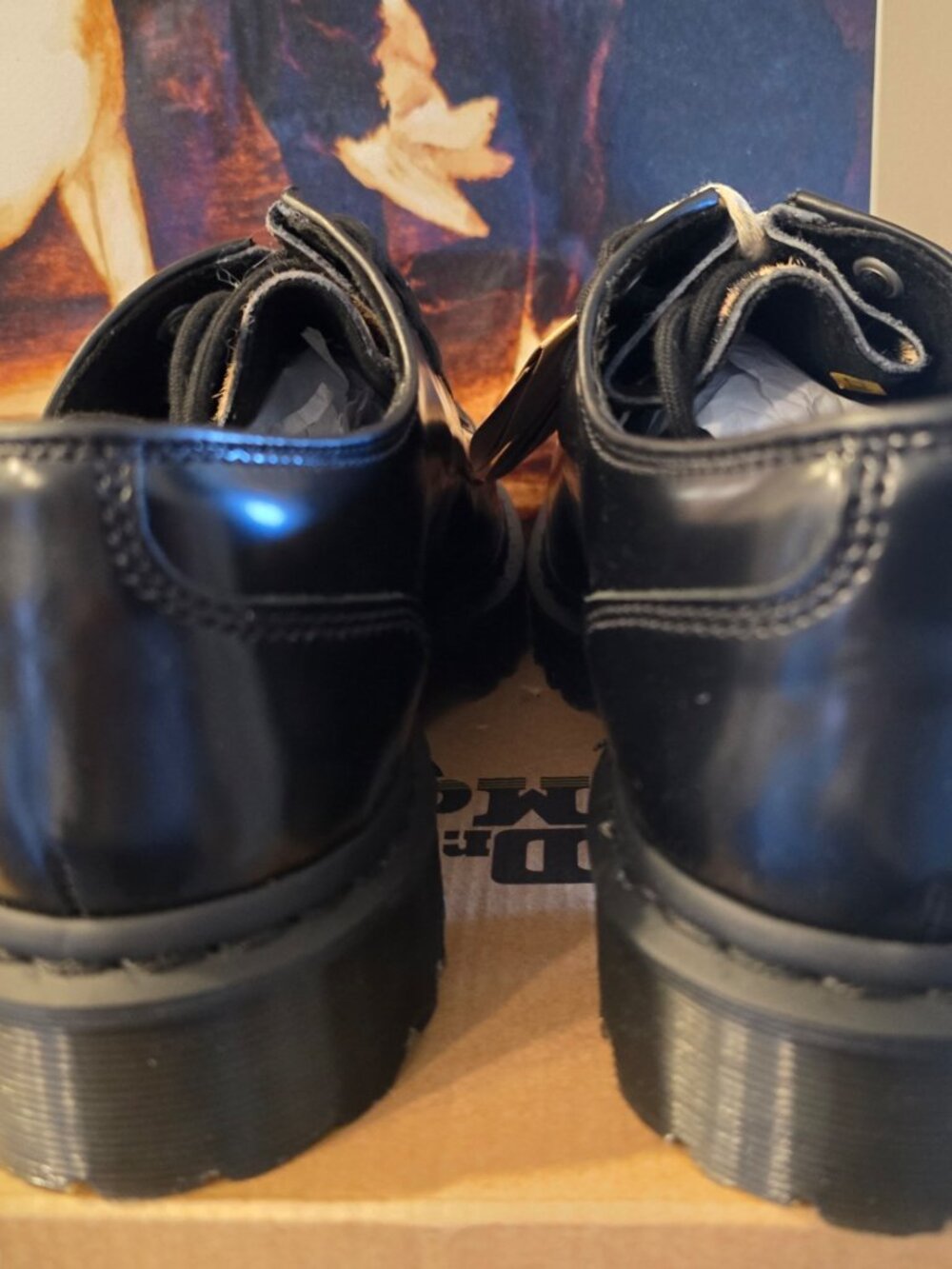 Dr. Martens Zeffir 3I Bex Buttero Hair On Black Leather Shoes Men's Sz 12 US NEW - Picture 7 of 14
